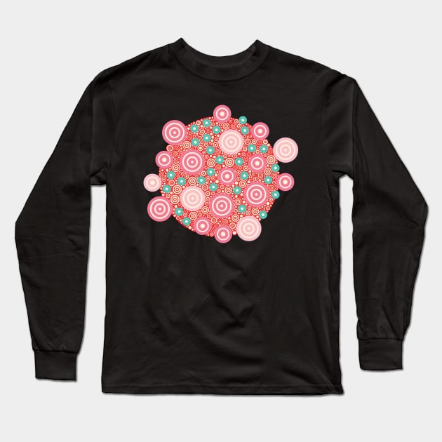 Aztec Warrior Pattern Burst v4 Circle Design Long Sleeve T-Shirt by pbdotman